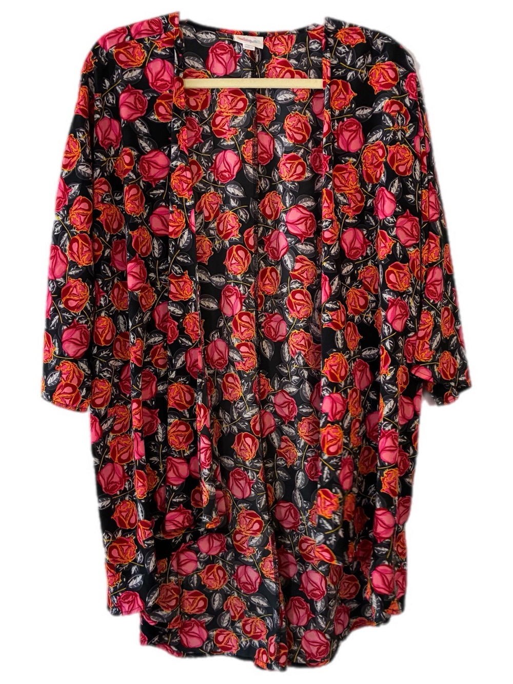 LULAROE ROSE FLORAL KIMONO, LARGE